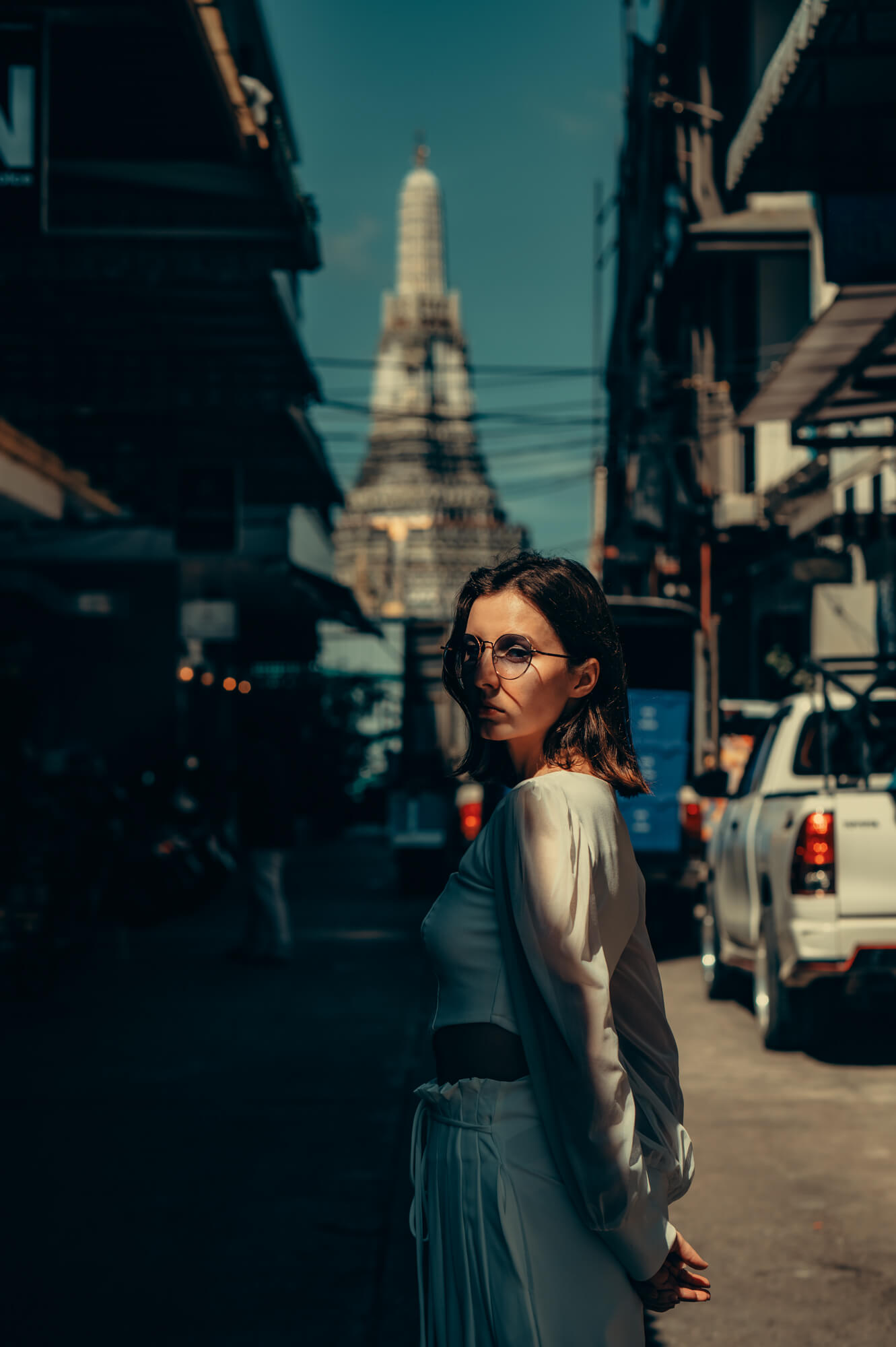 Kate street walking in photoshoot in Bangkok's