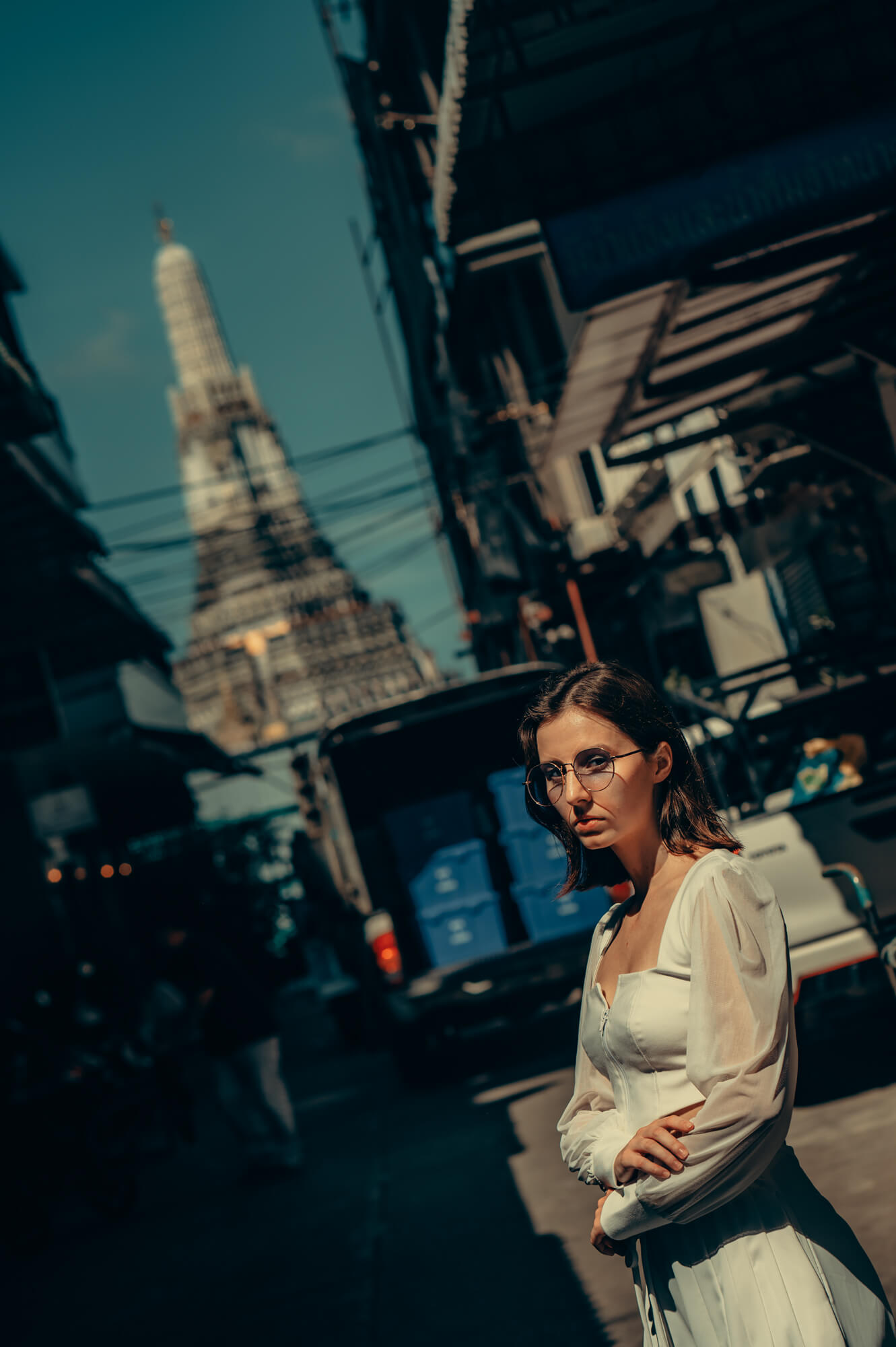 Kate street walking in photoshoot in Bangkok's