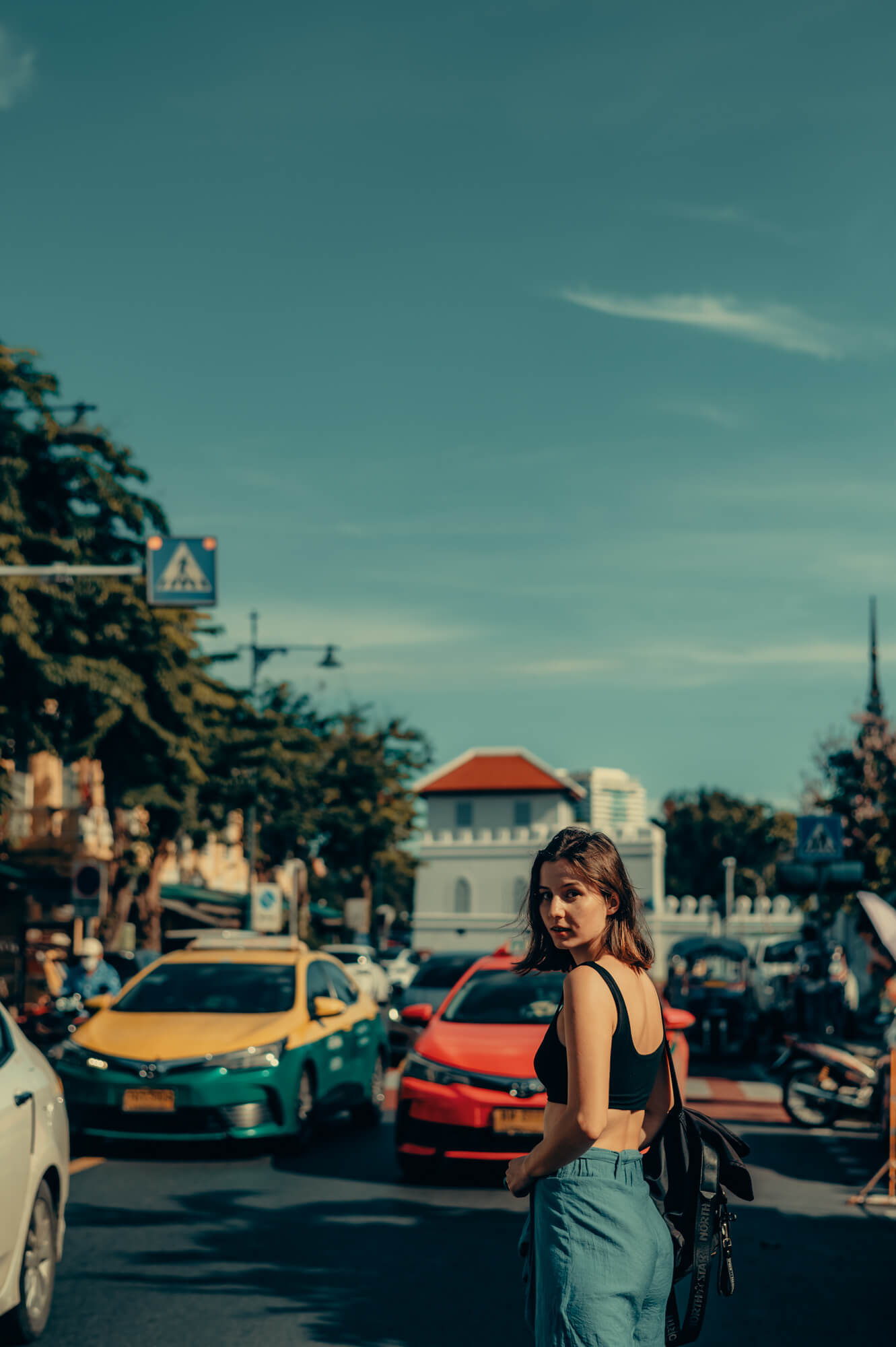 Kate street walking in photoshoot in Bangkok's