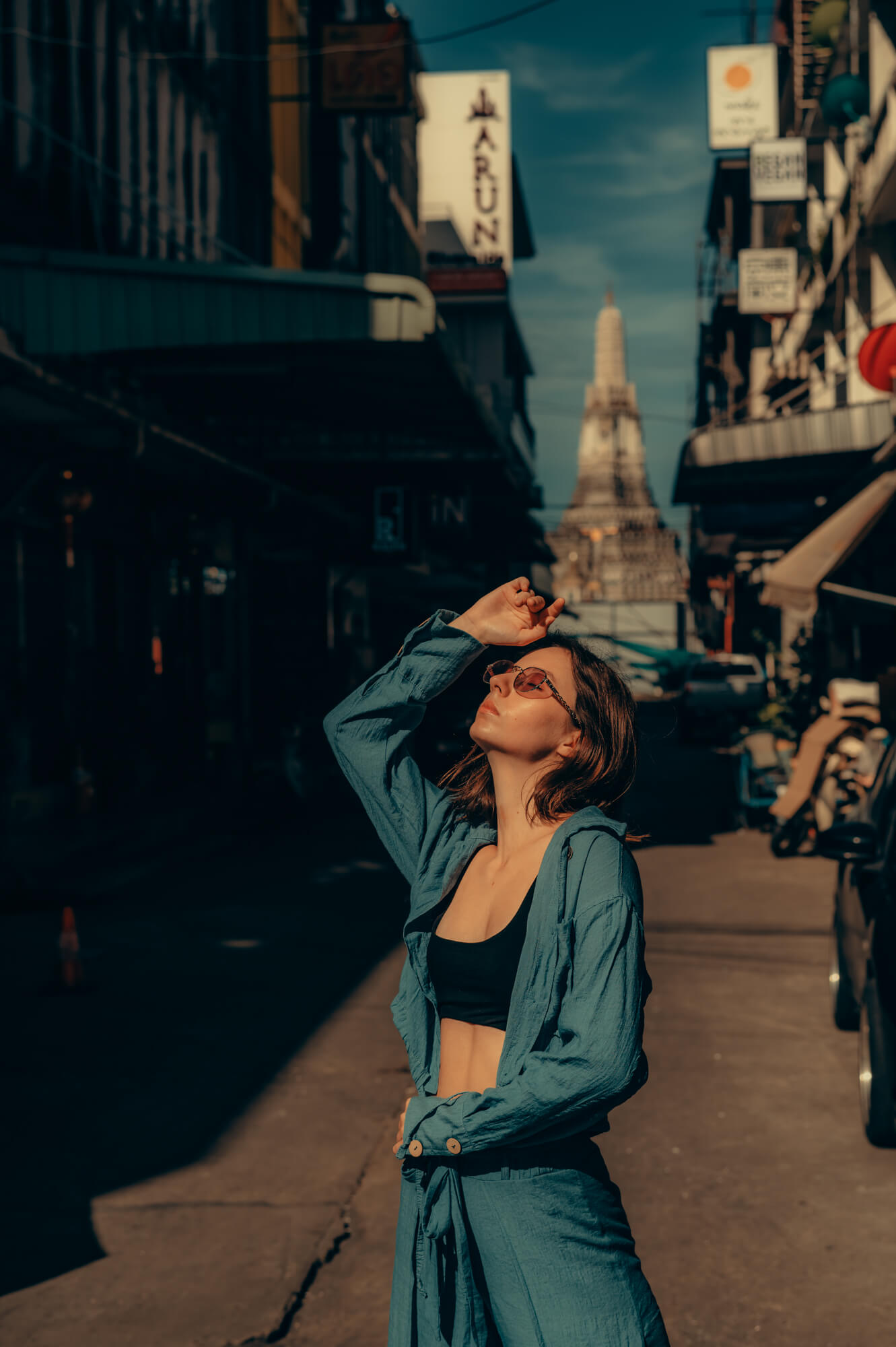 Kate street walking in photoshoot in Bangkok's