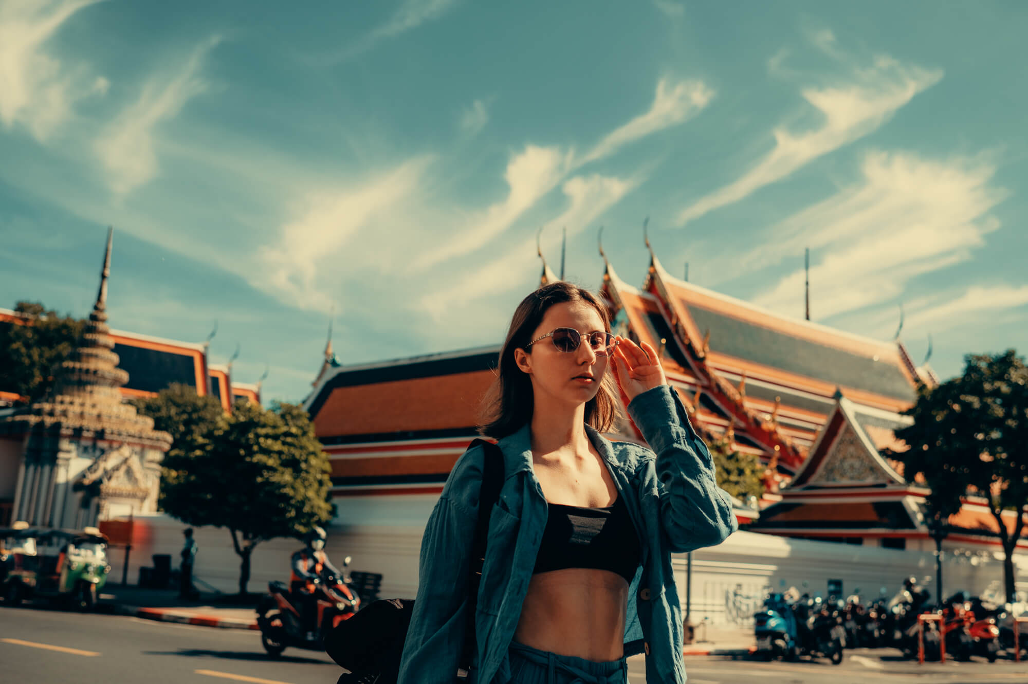 Kate street walking in photoshoot in Bangkok's