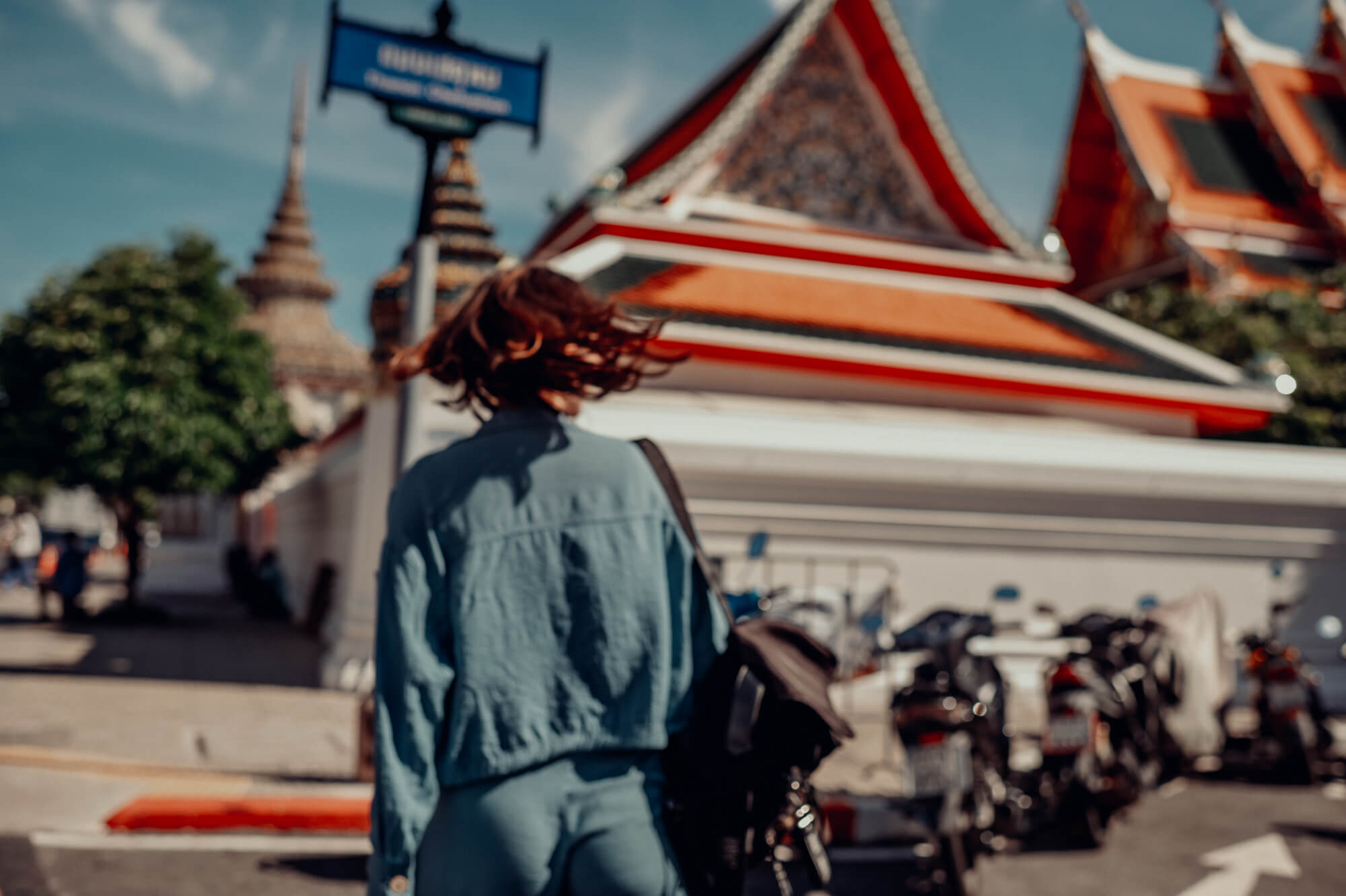 Kate street walking in photoshoot in Bangkok's