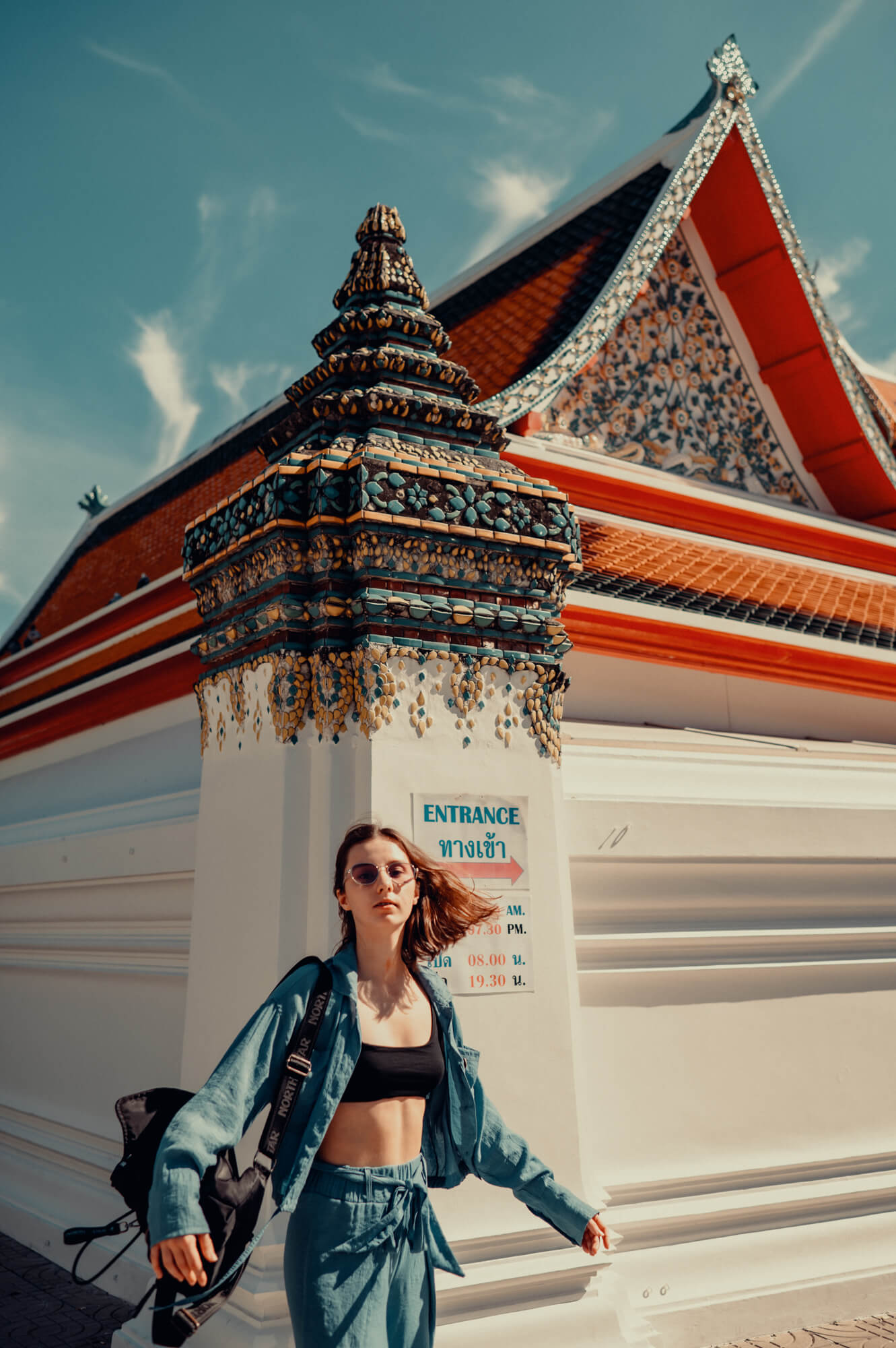 Kate street walking in photoshoot in Bangkok's